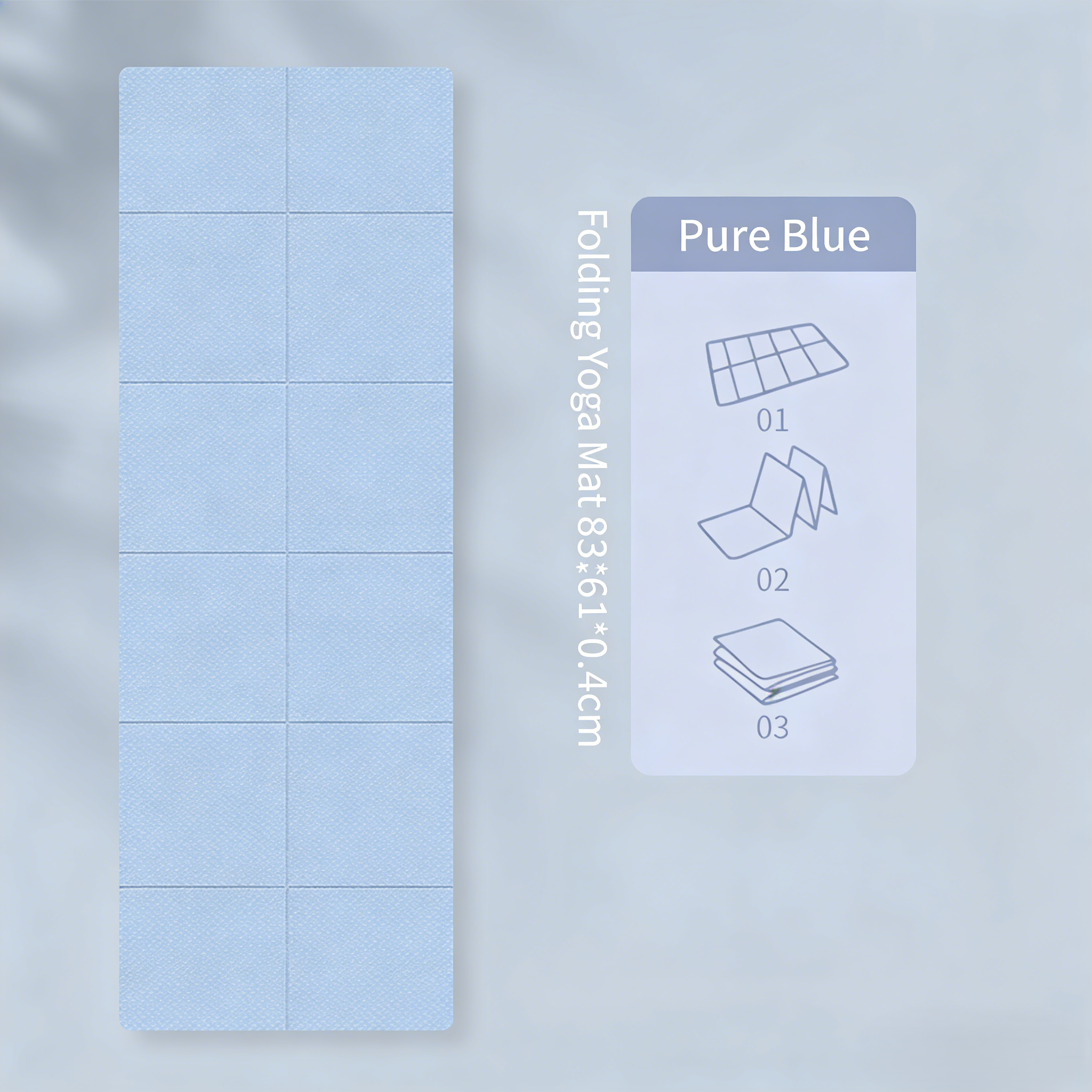 TPE - 183*61*0.4cm - Single Color Foldable Yoga Mat - in-use view