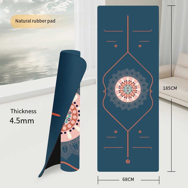 Nature Rubber - 2 - 185*68*0.45cm - Single Color Professional Yoga Mat with Latex Printed Alignment Lines - view 8