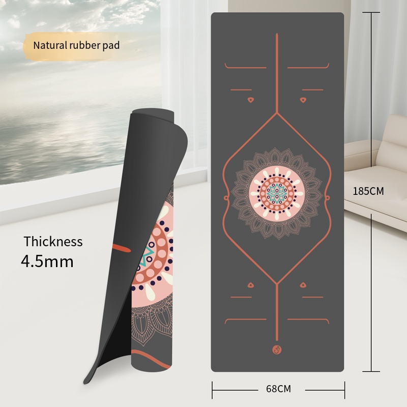 Nature Rubber - 2 - 185*68*0.45cm - Single Color Professional Yoga Mat with Latex Printed Alignment Lines - view 10