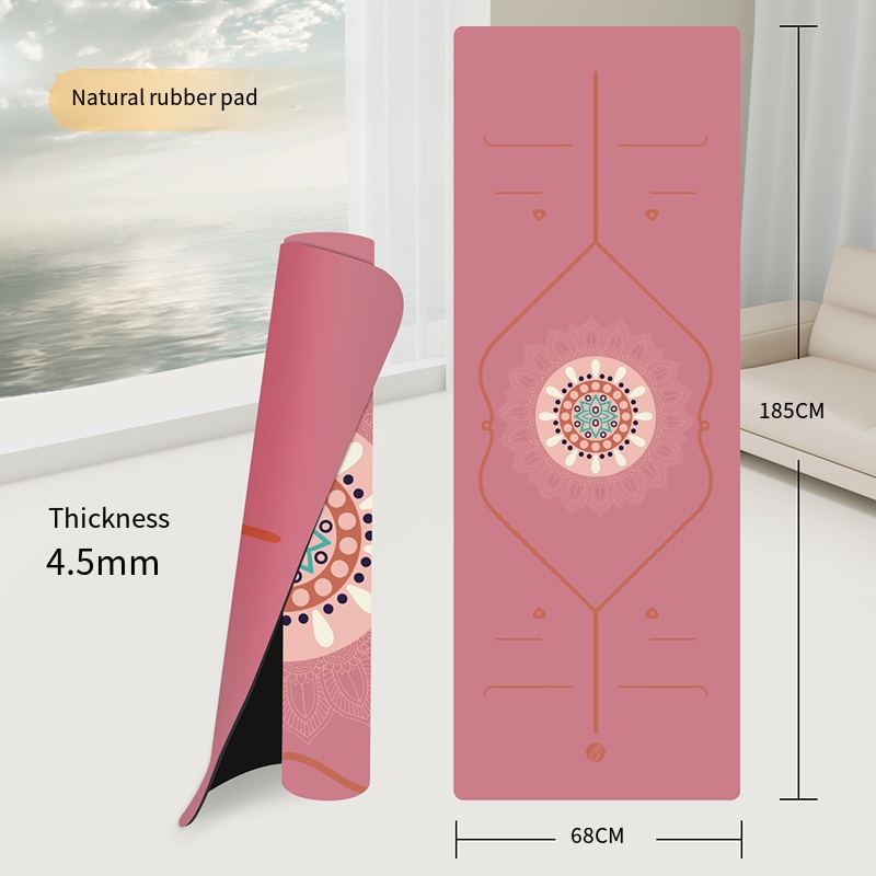 Nature Rubber - 2 - 185*68*0.45cm - Single Color Professional Yoga Mat with Latex Printed Alignment Lines - view 11