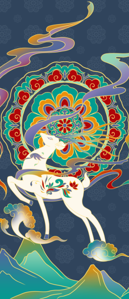 Nature Rubber - Animal - 4 - 185*68*0.45cm - Single Color Printed Yoga Mat with Latex Printed Alignment Lines - detail view