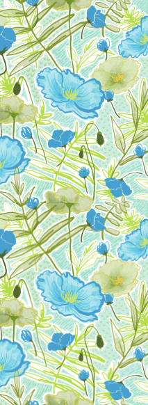 Nature Rubber - Flower - 5 - 185*68*0.45cm - Single Color Printed Yoga Mat with Latex Printed Alignment Lines - detail view