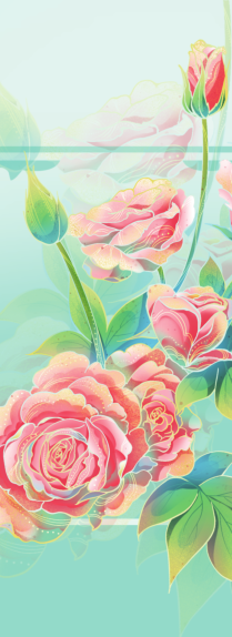 Nature Rubber - Flower - 5 - 185*68*0.45cm - Single Color Printed Yoga Mat with Latex Printed Alignment Lines - side view
