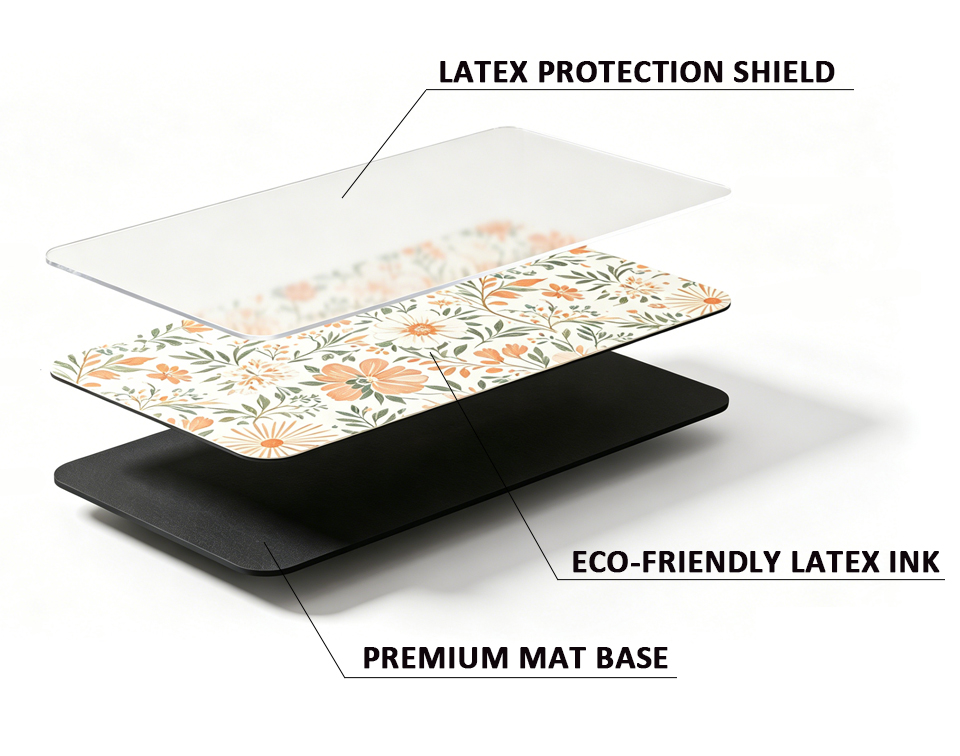 Latex printing yoga mat structure